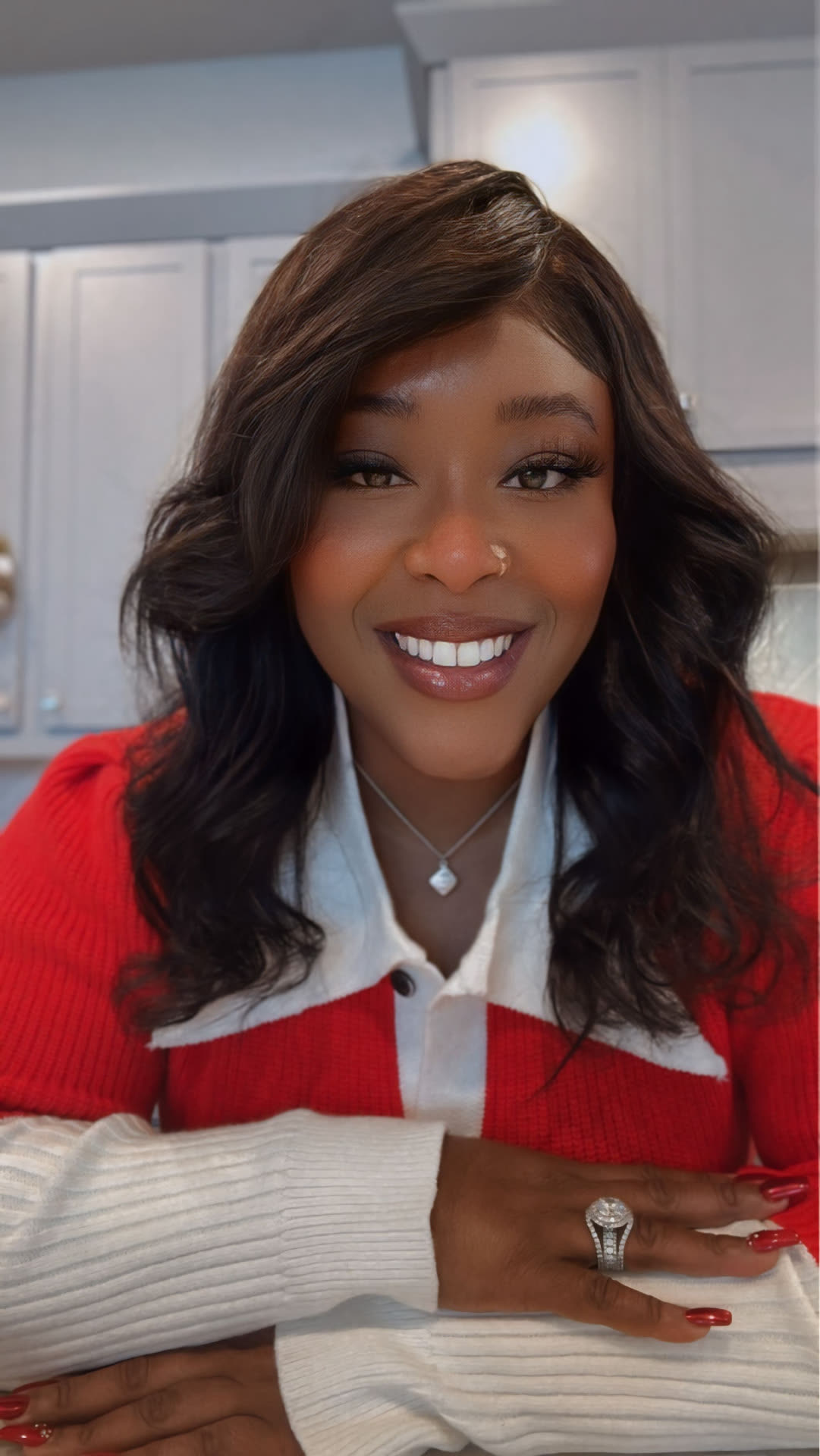Barb Warren smiling in the kitchen while preparing a healthy meal